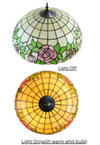 Large 20" Classical Antique Rose Stained Glass Floor Lamp