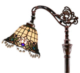 Art Nouveau Leadlight Stained Glass Bridge Arm Tiffany  Floor Lamp *Ocean Blue