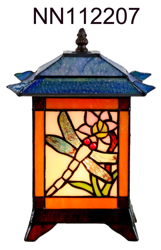 Dragonfly Style Tiffany Stained Glass Night Lamp