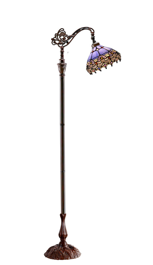 Waratah Style Leadlight Stained Glass Bridge Arm Tiffany  Floor Lamp
