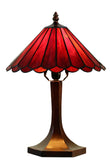 11"  Geometric Tiffany Style Stained Glass Table Lamp*Red
