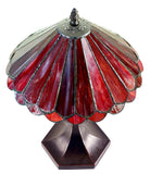11"  Geometric Tiffany Style Stained Glass Table Lamp*Red