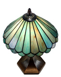 11"  Geometric Tiffany Style Stained Glass Table Lamp*Sky Blue