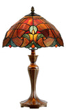 Flowing Color Collection@ 12" Amor Red Tiffany Bedside Lamp