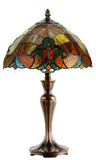 Flowing Color Collection@ 12" Amor Red Tiffany Bedside Lamp