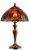 Flowing Color Collection@ 12" Amor Red Tiffany Bedside Lamp