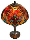 Flowing Color Collection@ 12" Amor Red Tiffany Bedside Lamp