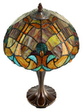Flowing Color Collection@ 12" Amor Red Tiffany Bedside Lamp