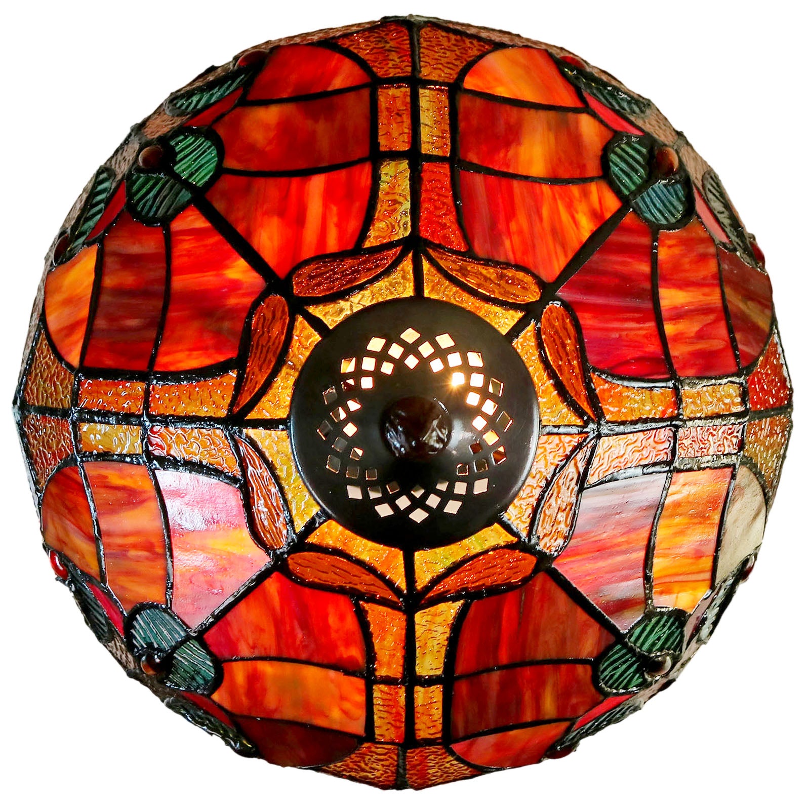 Flowing Color Collection@ 12" Amor Red Tiffany Bedside Lamp