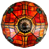 Flowing Color Collection@ 12" Amor Red Tiffany Bedside Lamp