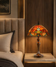 Flowing Color Collection@ 12" Amor Red Tiffany Bedside Lamp