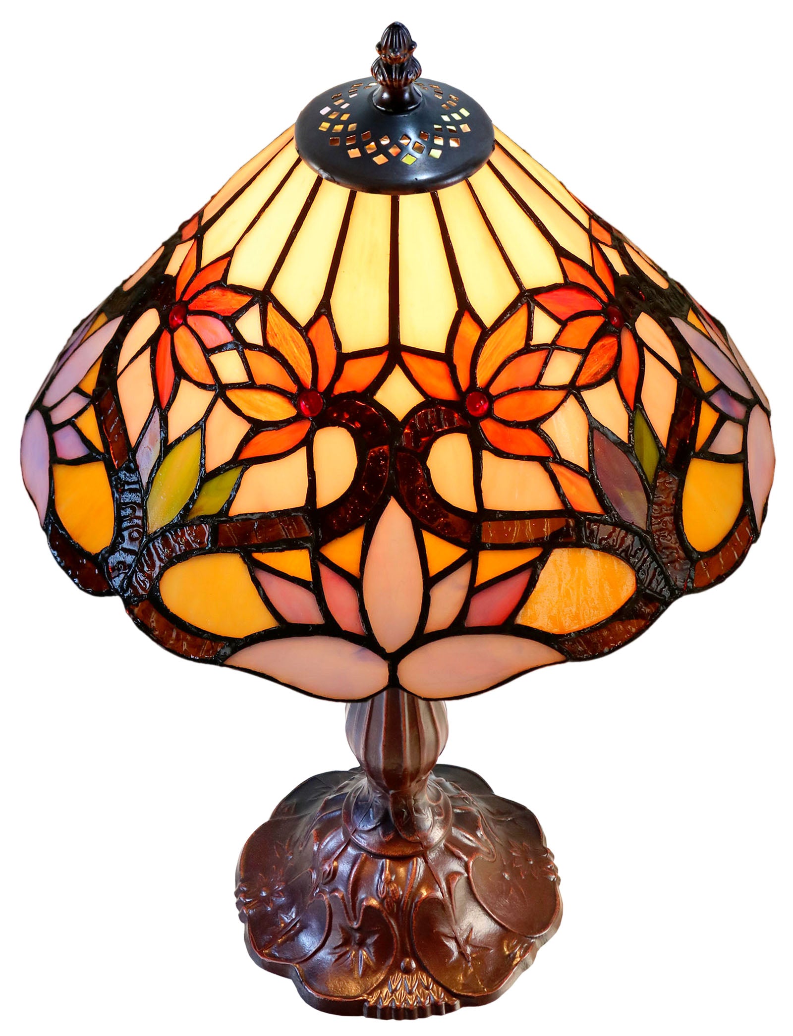 Amazing 12"  Water Lily Style Tiffany Bedside Lamp