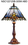 Stunning 12" Blue Jewel Carousel Tiffany Bedside Lamp