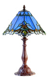 Stunning 12" Blue Jewel Carousel Tiffany Bedside Lamp