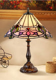 12" Art Nouveau Floral Stained Glass Tiffany Bedside Lamp