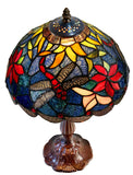 12" Classic Dragonfly Tiffany Bedside Lamp