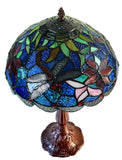 12" Classic Dragonfly Tiffany Bedside Lamp