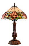 12" Classic Tiffany-Style Pink Dogwood Table Bedside Lamp