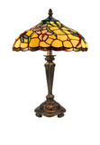 14" Stunning Dragonfly on Blue Iris Flower Tiffany Table Bedside Lamp