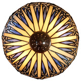 Modern Geometric Tiffany Table Lamp – White and light blue Stained Glass