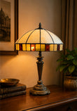 14" Vintage Dome Shade Tiffany Table Bedside Lamp