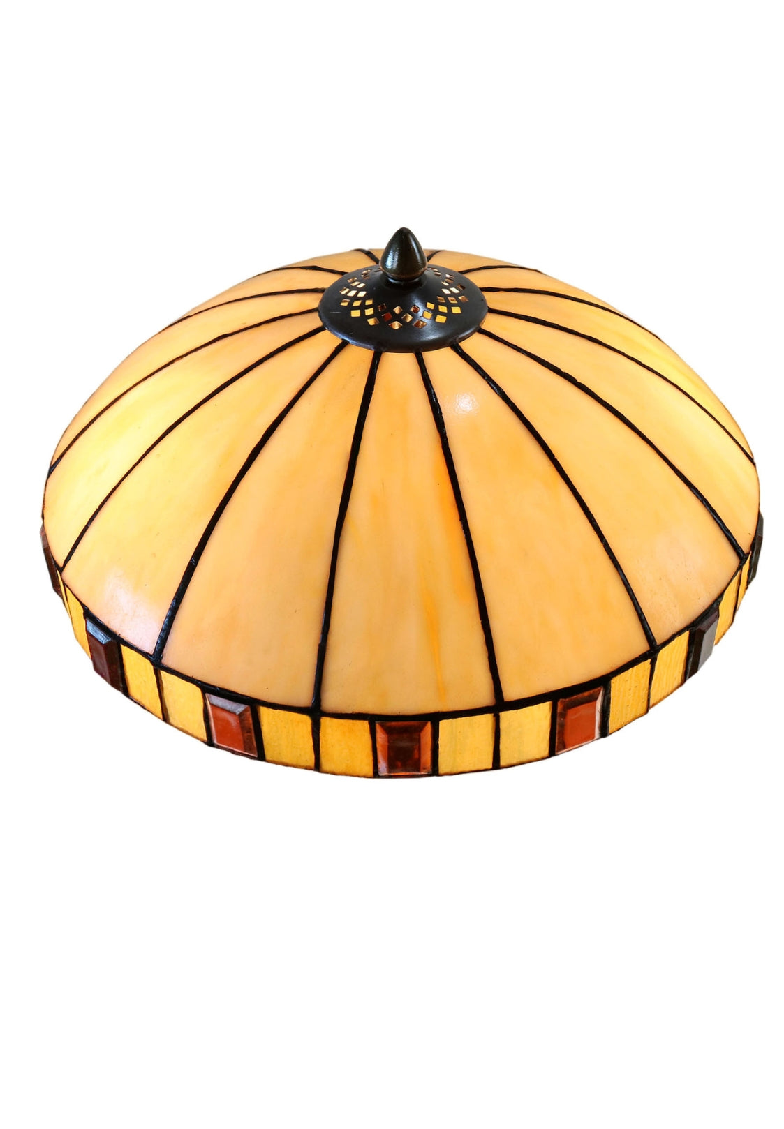 14" Vintage Dome Shade Tiffany Table Bedside Lamp