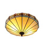 Large 16 inches Mission Tiffany Style  Geometric Semi Flush Mount Ceiling Lights