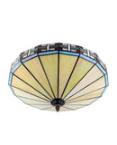 Large 16 inches Mission Tiffany Style  Geometric Semi Flush Mount Ceiling Lights