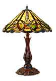 16" Large Victorian Ribbon Tiffany Table Lamp Country and Rustic Style Iron base