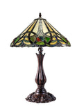 16" Large Victorian Ribbon Tiffany Table Lamp Country and Rustic Style Iron base