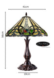 16" Large Victorian Ribbon Tiffany Table Lamp Country and Rustic Style Iron base