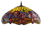 Limited Edition Grand 20" Green Purple Dragonfly Style Leadlight Tiffany Floor Lamp
