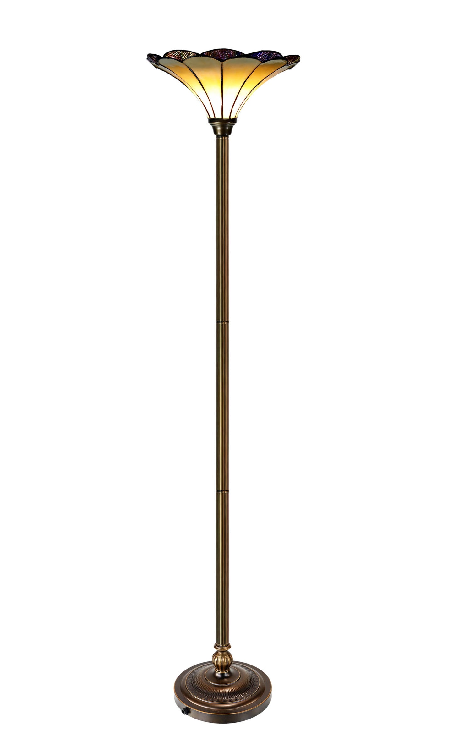 14"  Florence Style Tiffany Floor Torchiere Lamp