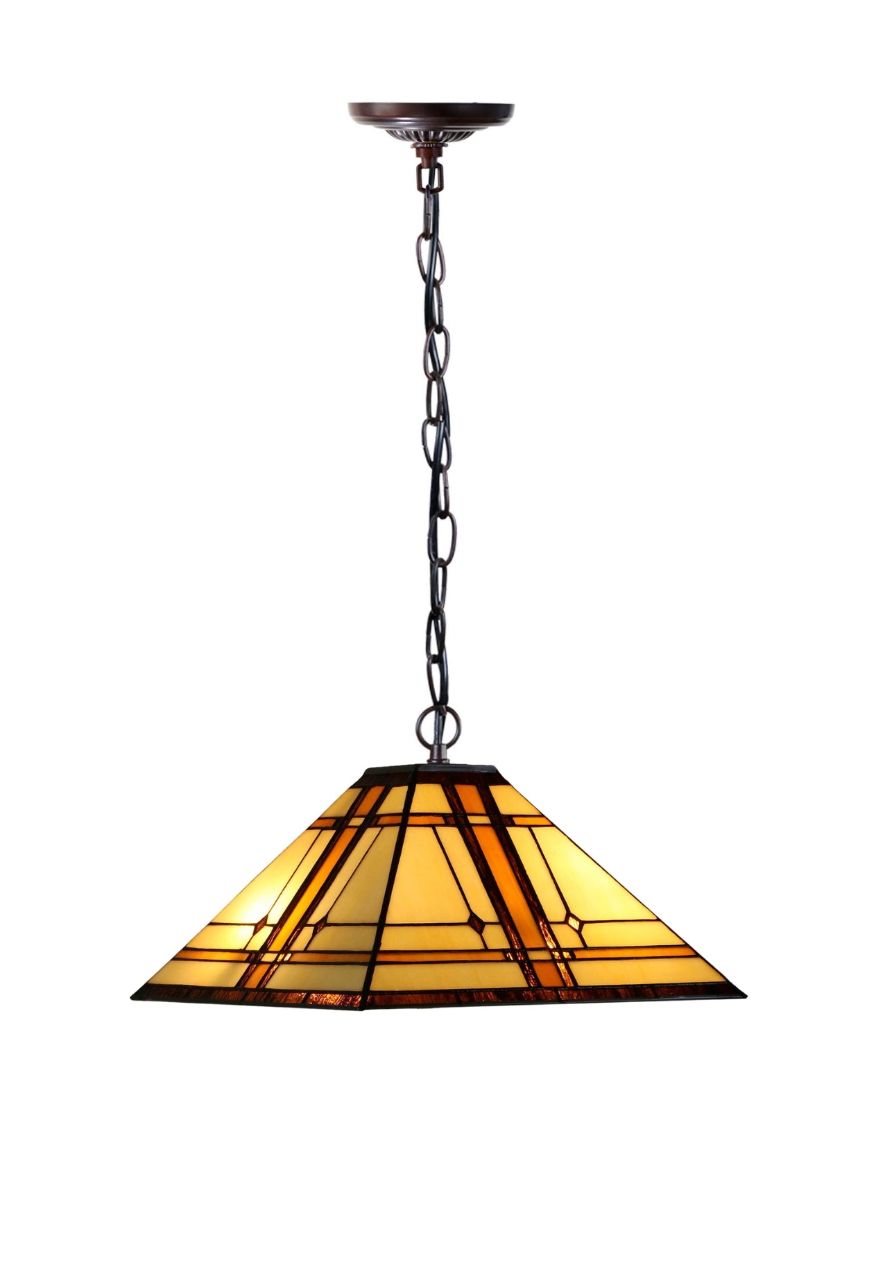 Large Mission Tiffany Style Amora Pendant Light