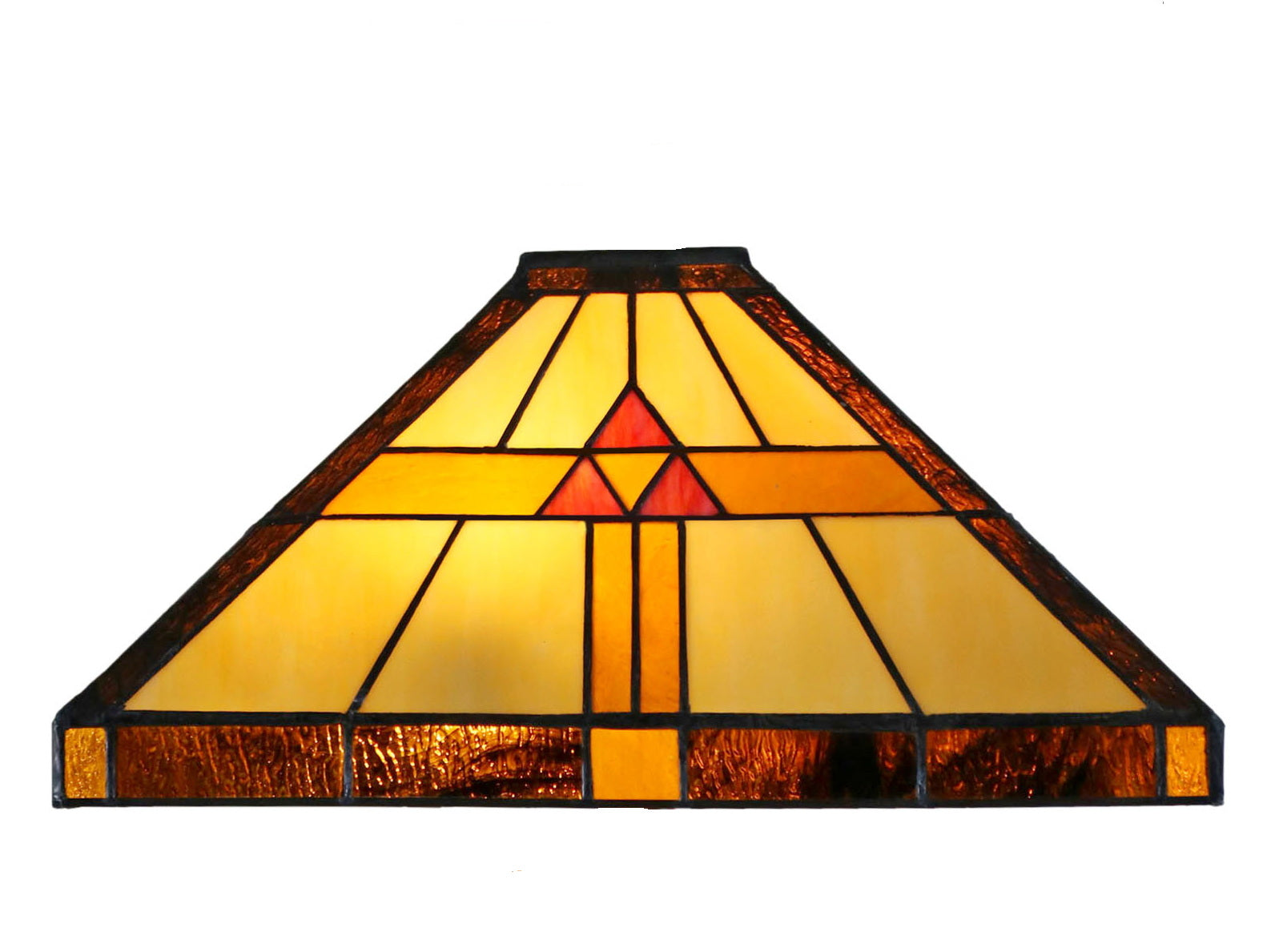 Large Mission Tiffany Style Pyramid pattern Pendant Light