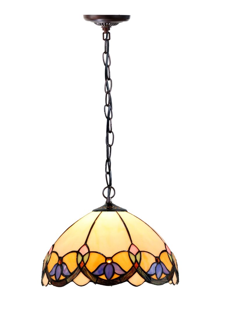 12 “ Art Nouveau Leadlight Stained Glass Tiffany Pendant Light