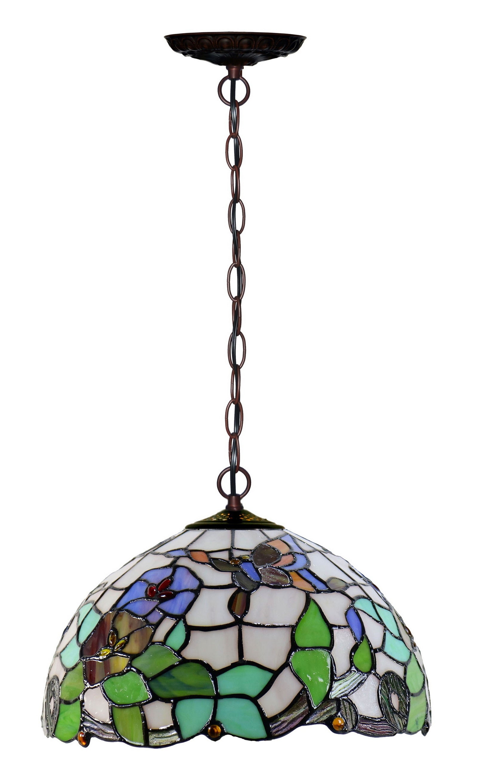 12 “ Classical Butterfly Flower Moring Glory Style Tiffany Pendant light