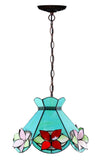 Vintage 14"  Alstroemeria Flower Tiffany Pendant Light