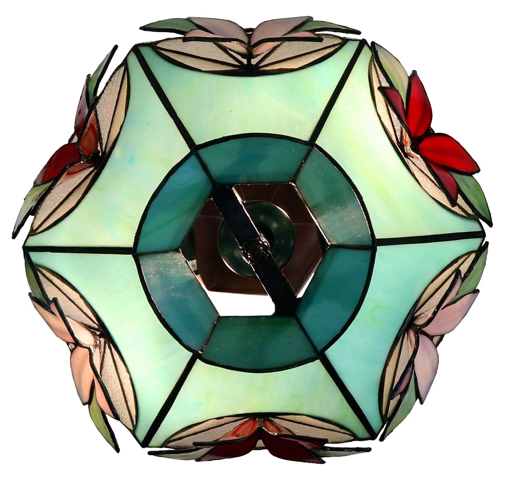 Vintage 14"  Alstroemeria Flower Tiffany Pendant Light