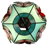 Vintage 14"  Alstroemeria Flower Tiffany Pendant Light