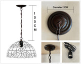 Vintage 14"  Alstroemeria Flower Tiffany Pendant Light