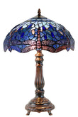 14" Large  Blue dragonfly Style Tiffany Table Lamp
