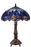 14" Large  Blue dragonfly Style Tiffany Table Lamp