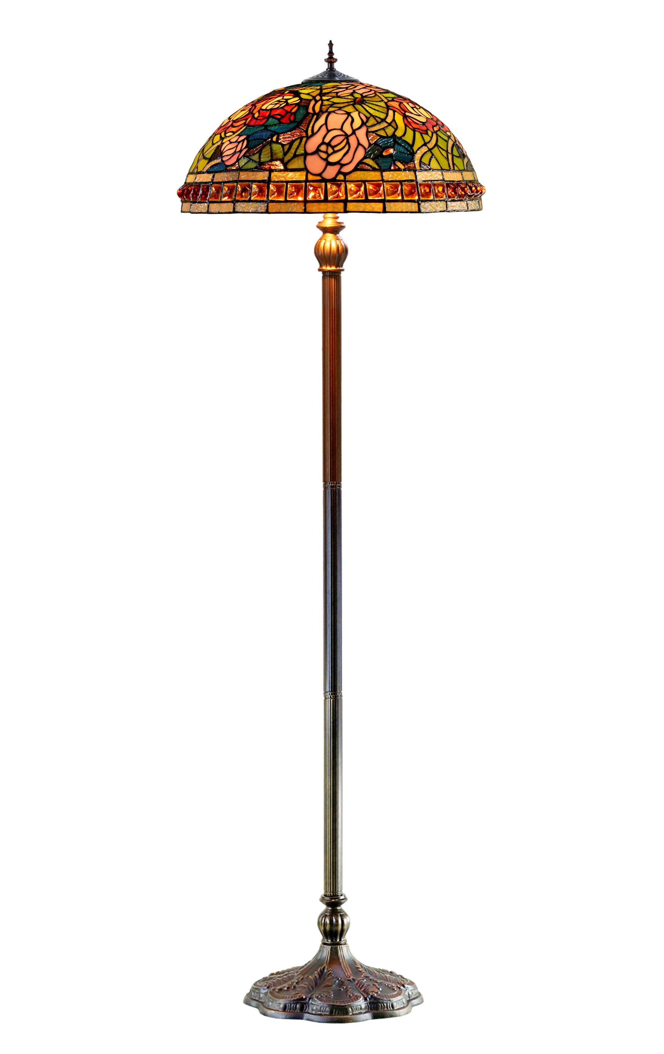 Limited Edition 20" Rose Dahlia Garden Tiffany Floor Lamp