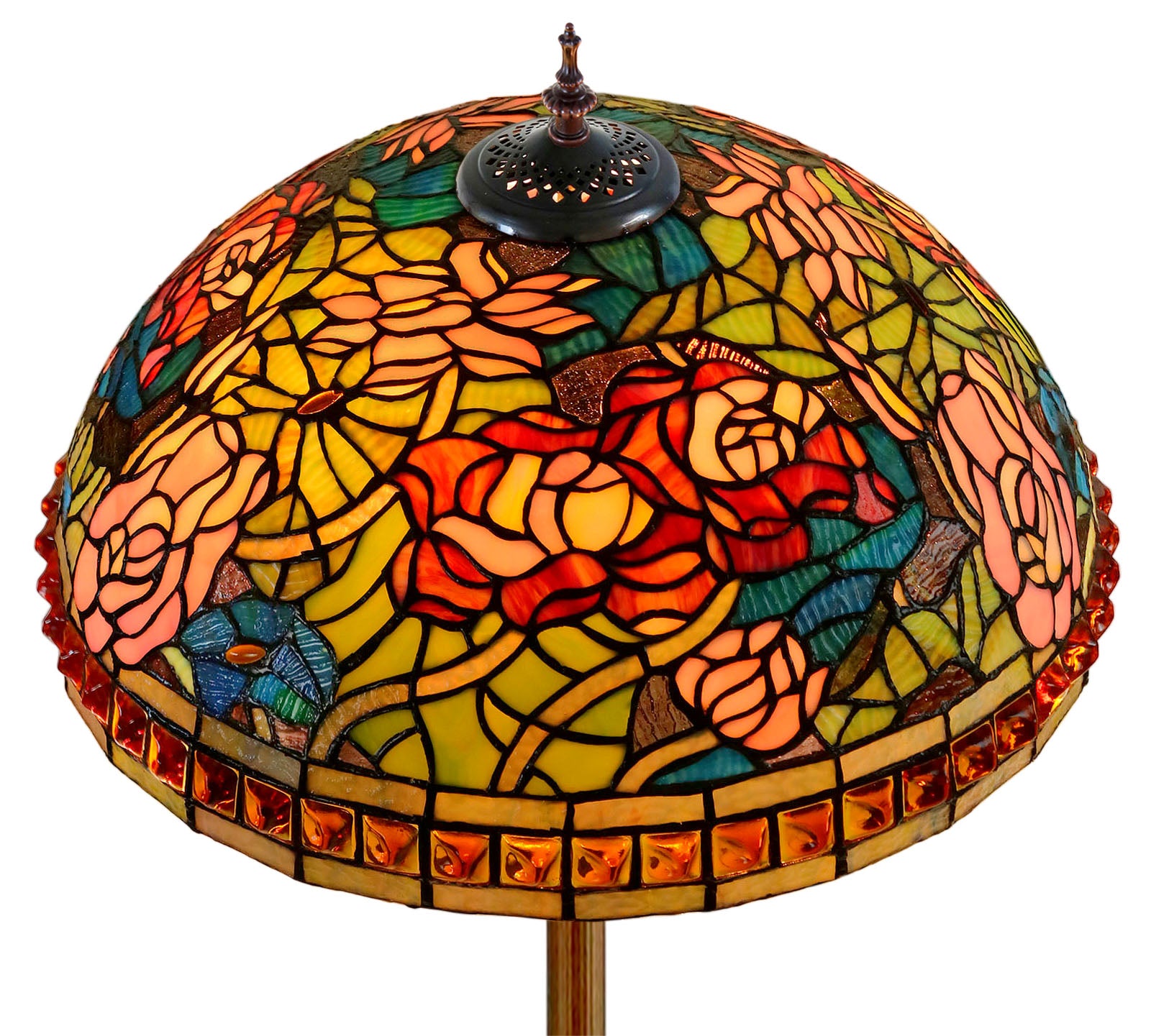 Limited Edition 20" Rose Dahlia Garden Tiffany Floor Lamp