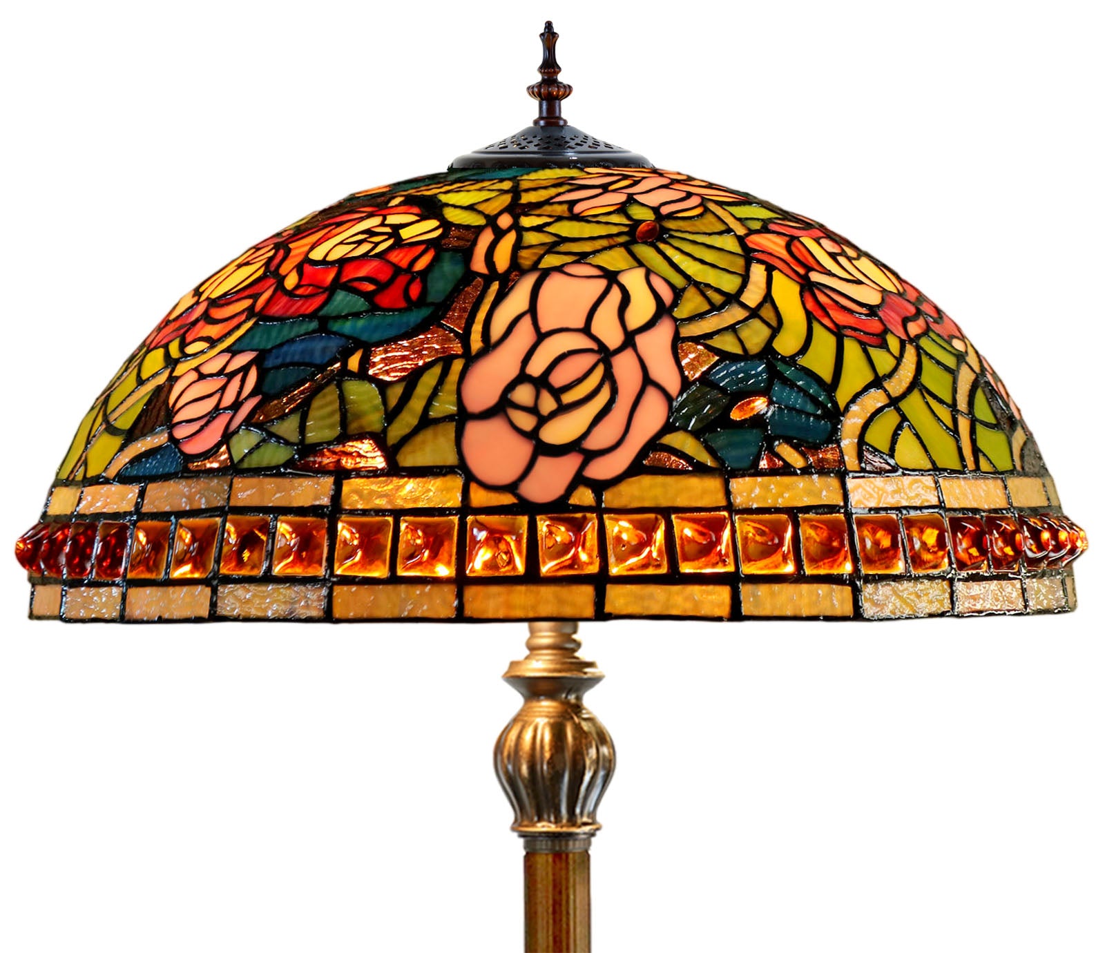 Limited Edition 20" Rose Dahlia Garden Tiffany Floor Lamp