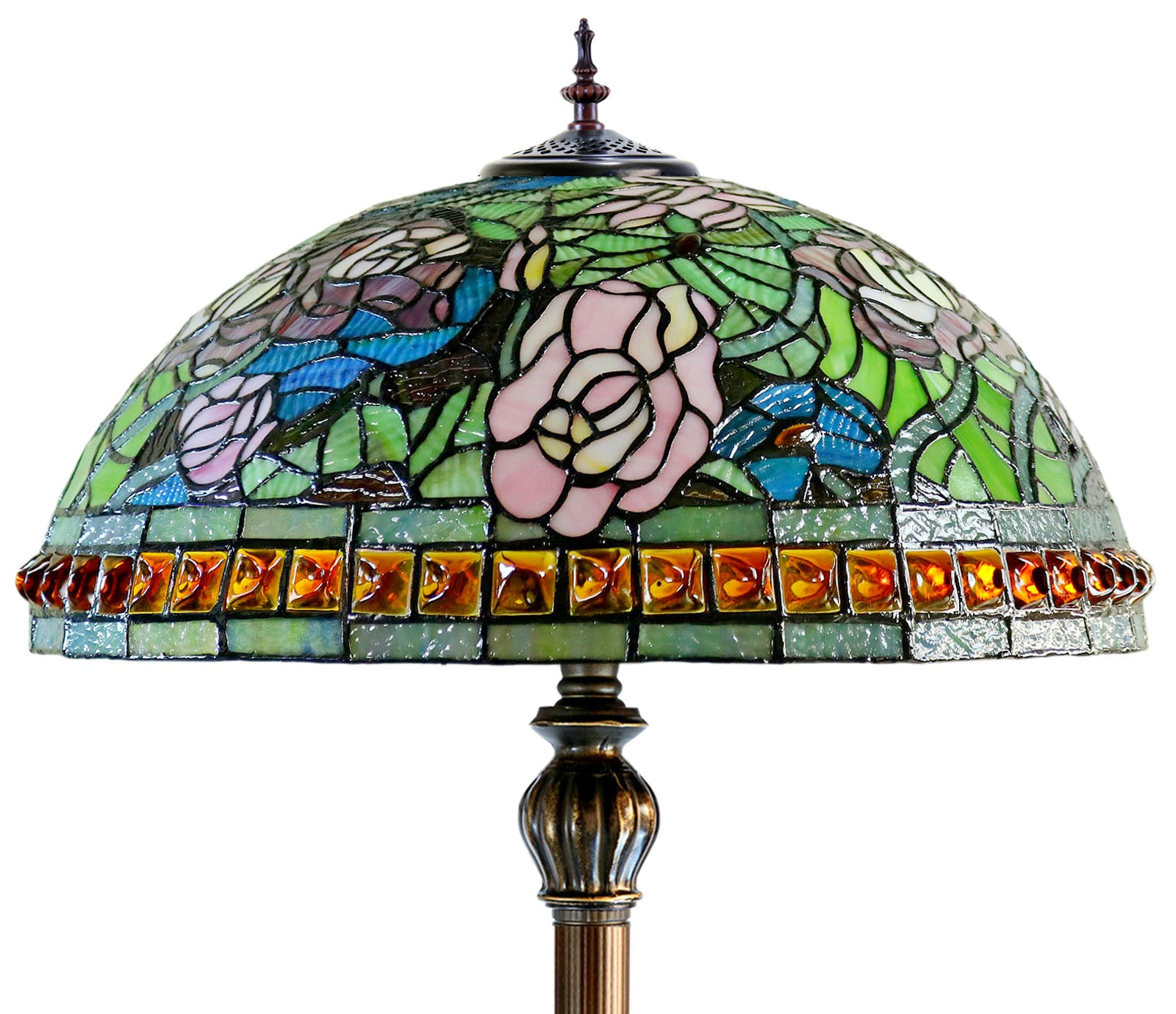 Limited Edition 20" Rose Dahlia Garden Tiffany Floor Lamp