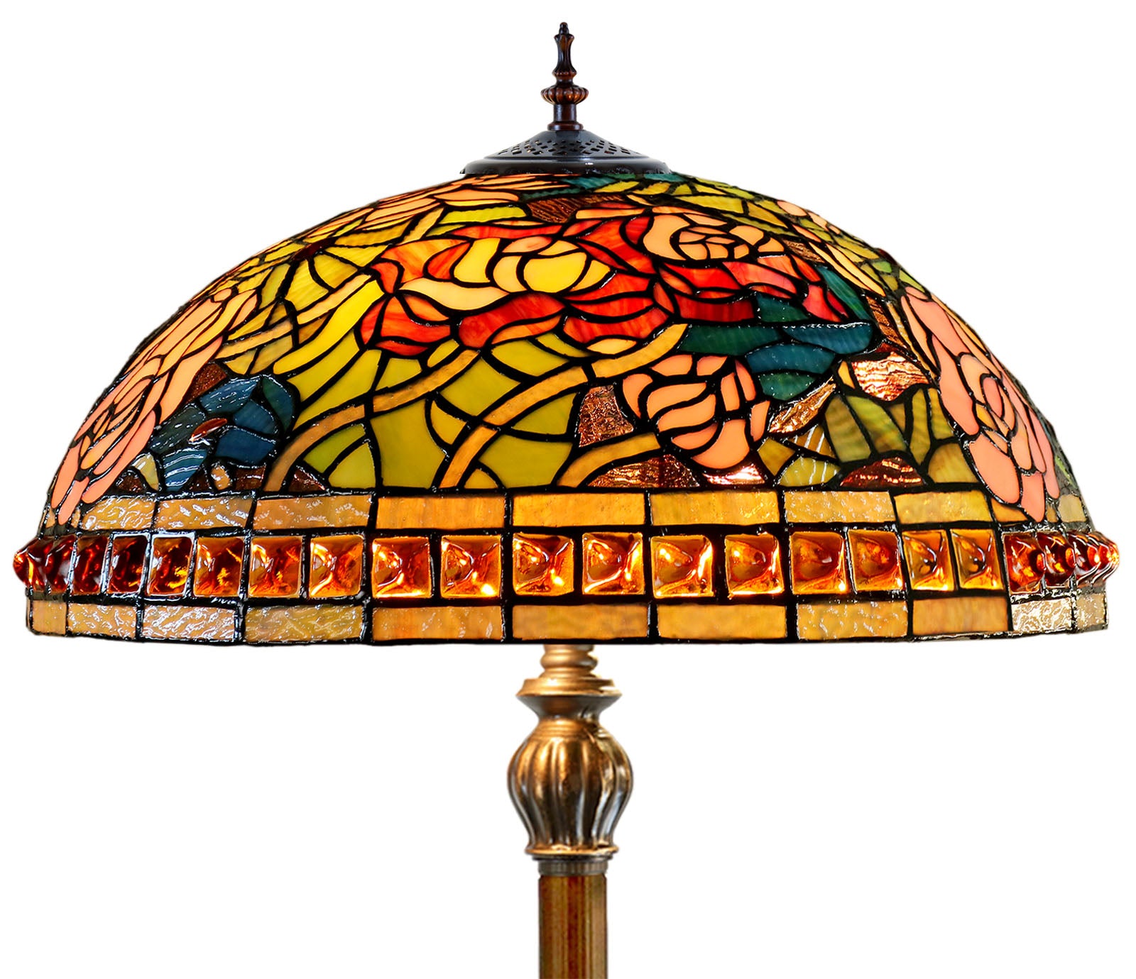 Limited Edition 20" Rose Dahlia Garden Tiffany Floor Lamp