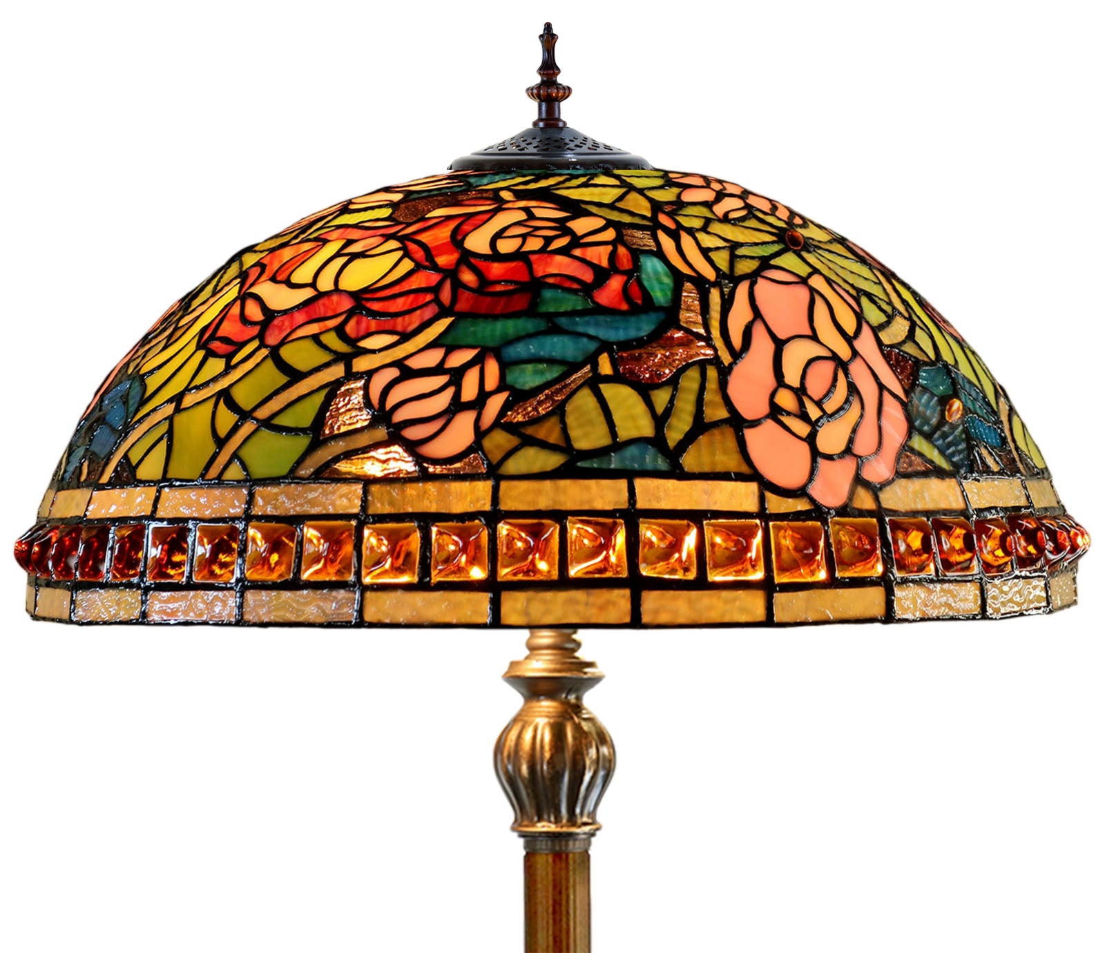 Limited Edition 20" Rose Dahlia Garden Tiffany Floor Lamp