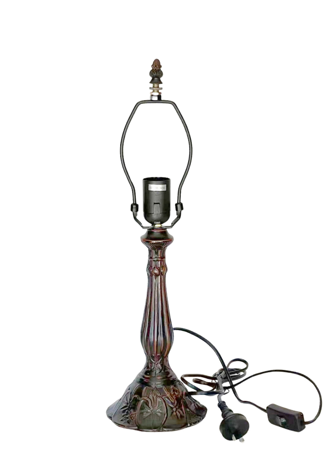 12" Tiffany Style Pink Rose Stained Glass Table Bedside Lamp